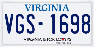 VA license plate VGS1698