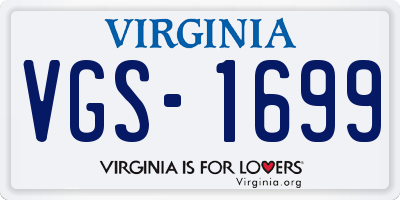 VA license plate VGS1699