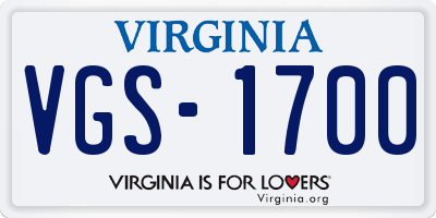 VA license plate VGS1700