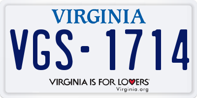 VA license plate VGS1714