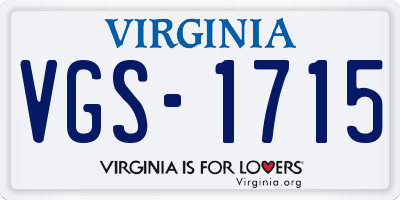 VA license plate VGS1715