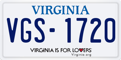 VA license plate VGS1720