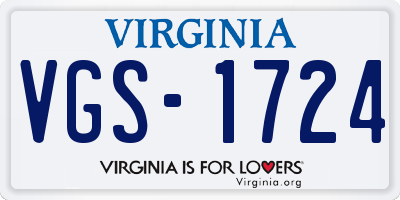 VA license plate VGS1724