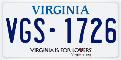 VA license plate VGS1726