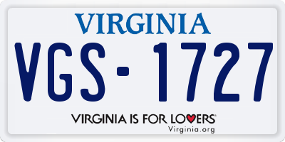 VA license plate VGS1727