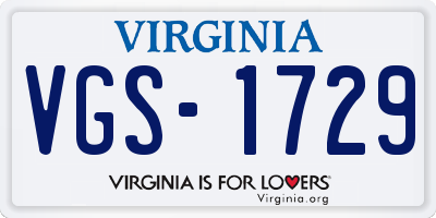 VA license plate VGS1729