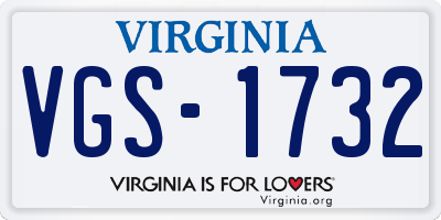 VA license plate VGS1732