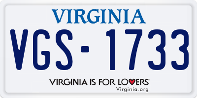 VA license plate VGS1733