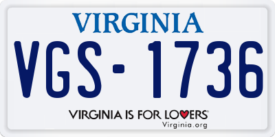 VA license plate VGS1736
