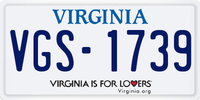 VA license plate VGS1739