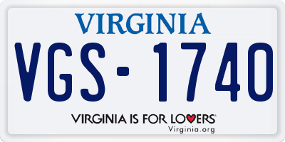 VA license plate VGS1740