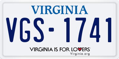 VA license plate VGS1741
