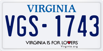 VA license plate VGS1743