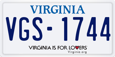 VA license plate VGS1744