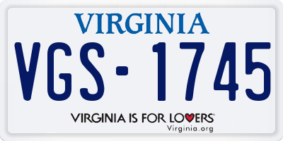 VA license plate VGS1745