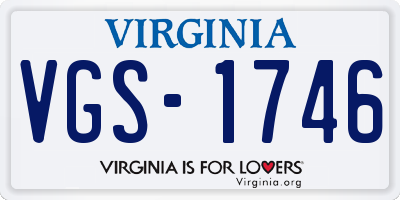 VA license plate VGS1746