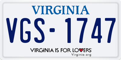 VA license plate VGS1747