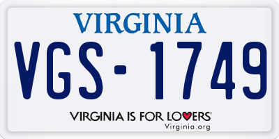 VA license plate VGS1749