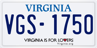 VA license plate VGS1750