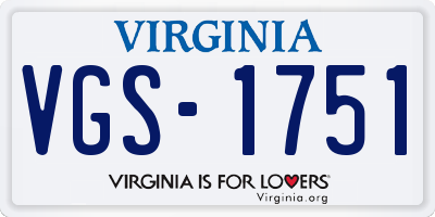 VA license plate VGS1751