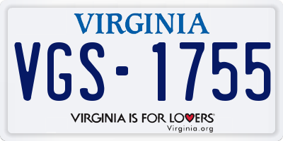 VA license plate VGS1755
