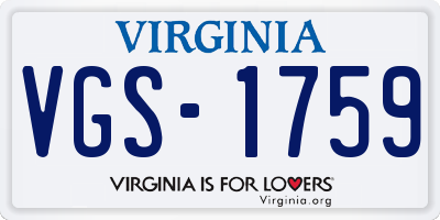VA license plate VGS1759
