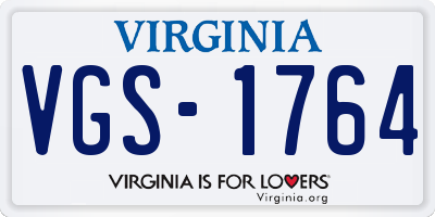 VA license plate VGS1764