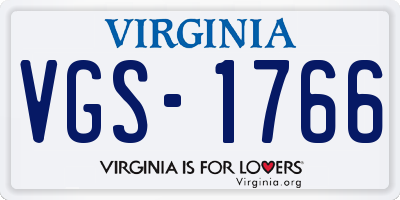 VA license plate VGS1766