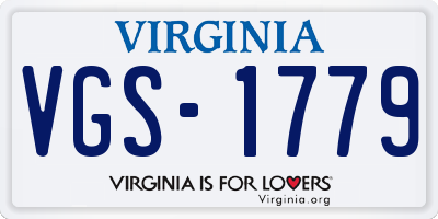 VA license plate VGS1779