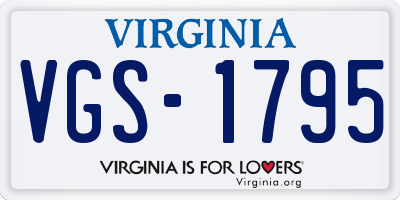 VA license plate VGS1795