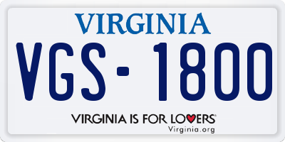 VA license plate VGS1800