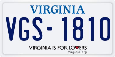 VA license plate VGS1810