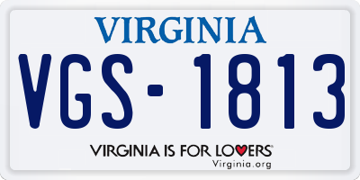 VA license plate VGS1813