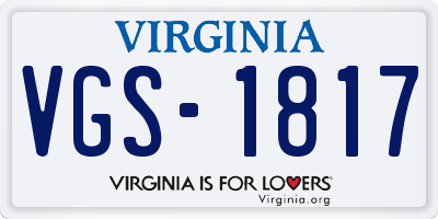 VA license plate VGS1817
