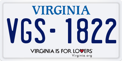 VA license plate VGS1822