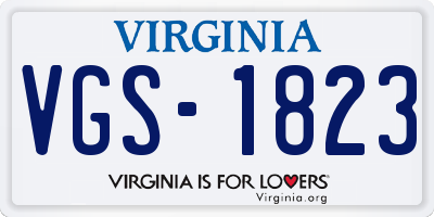 VA license plate VGS1823