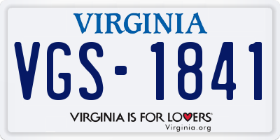 VA license plate VGS1841