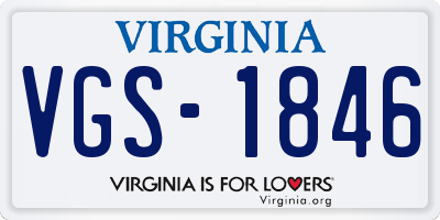 VA license plate VGS1846