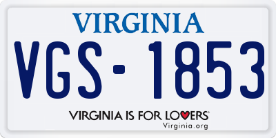 VA license plate VGS1853