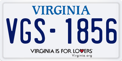 VA license plate VGS1856