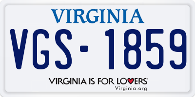 VA license plate VGS1859