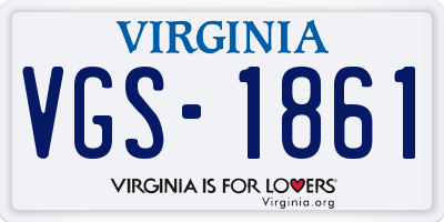 VA license plate VGS1861