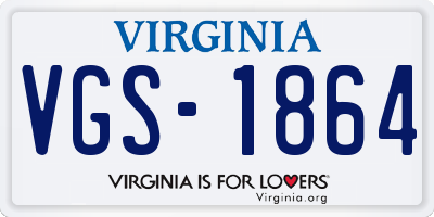 VA license plate VGS1864