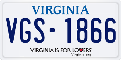 VA license plate VGS1866