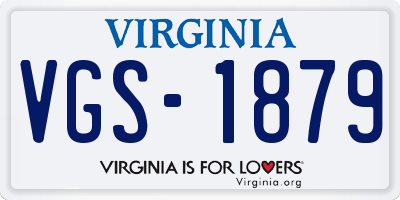 VA license plate VGS1879