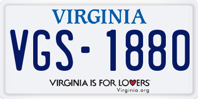 VA license plate VGS1880