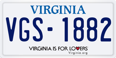 VA license plate VGS1882