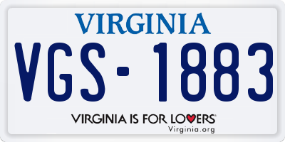VA license plate VGS1883