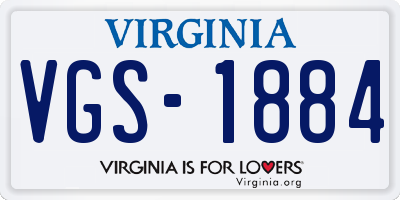 VA license plate VGS1884