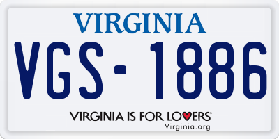 VA license plate VGS1886